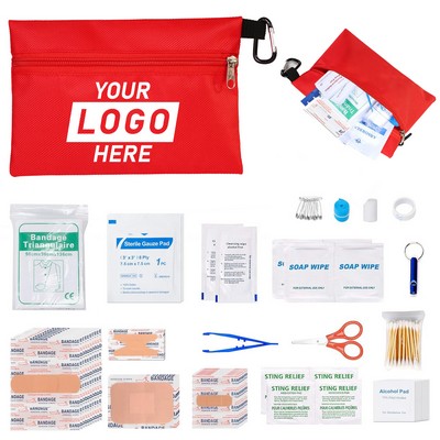 98 Pieces First Aid Kit Emergency Kits with Carabiner