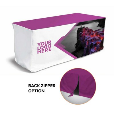 Premium Table Cover 4' Tablecloth Full Color Fitted Zipper Table Throws