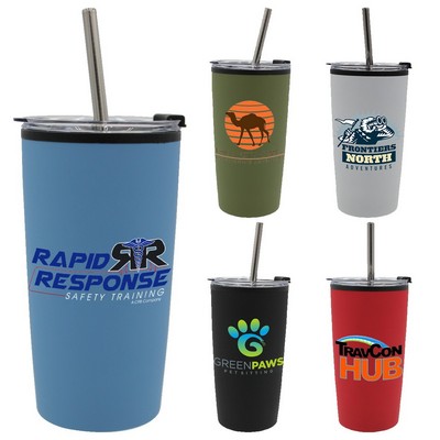 Halcyon 20 oz. Niagara Tumbler with Stainless Straw/Flip Top Lid