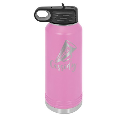 32 Oz. Stainless Steel Double Wall Water Bottle, Light Purple, Engraved