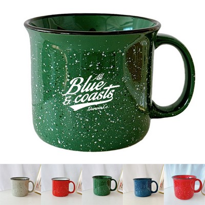 14oz Rustic Speckled Glaze Ceramic Campfire Mug