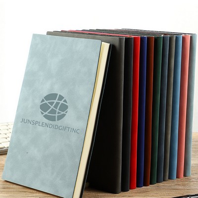 Eco-friendly A6 Soft Touch Cover Pocket Business Spiral Notebook 80 Sheets Lined Bound Journal