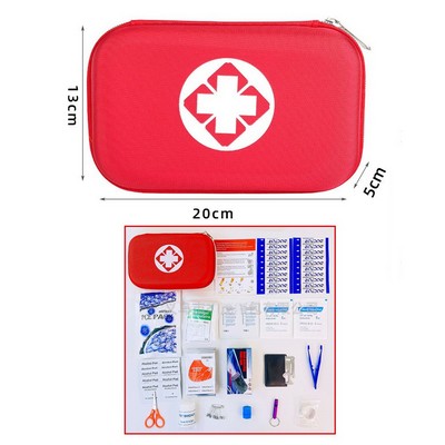 Emergency First Aid Kit Packed In EVA Foam Zipper Case