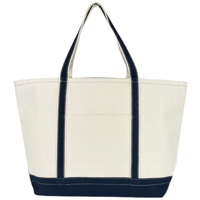 Blank Heavy Duty Anchor 20 oz Canvas Boat Tote Bag | Beach Travel Daily Black (24x15x8.5)