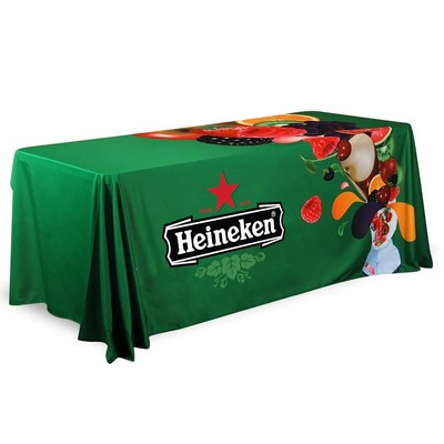 Full-Length Trade Show Table with Full-Color Dye Sublimation on 170GSM Plain Cloth