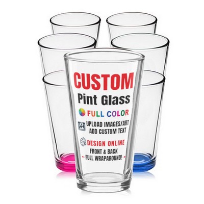 16 OZ Custom Pint Glass Printed Full Color