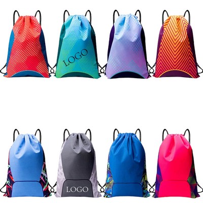 Custom Patterned Polyester Drawstring Cinch Bag