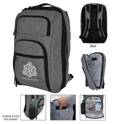 Heathered Rfid Laptop Backpack & Briefcase