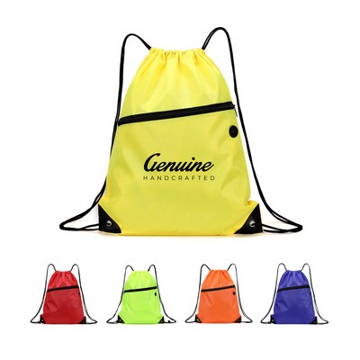 Drawstring Backpack with Zip