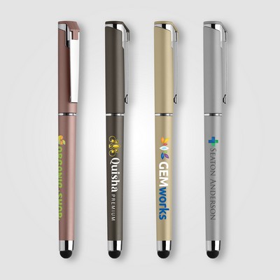 Islander Softy Metallic Gel Pen w/ Stylus - Full-Color Inkjet