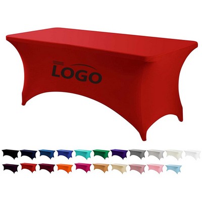 Customizable 6' Polyester Rectangular Table Cloth for Party