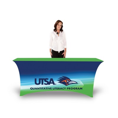 Premium 6' Stretch Table Cover with Dye Sublimation Logo