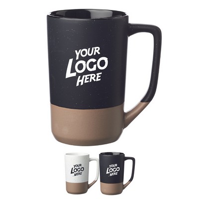 Speckle Glazed Two Tone Ceramic Mugs - 17 oz