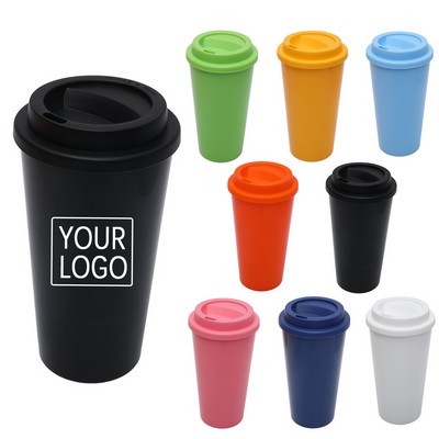 Plastic 16oz Straight Drinking Coffee Mug
