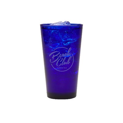 17 oz. Cobalt Pint Glass - USA, Laser, Premium